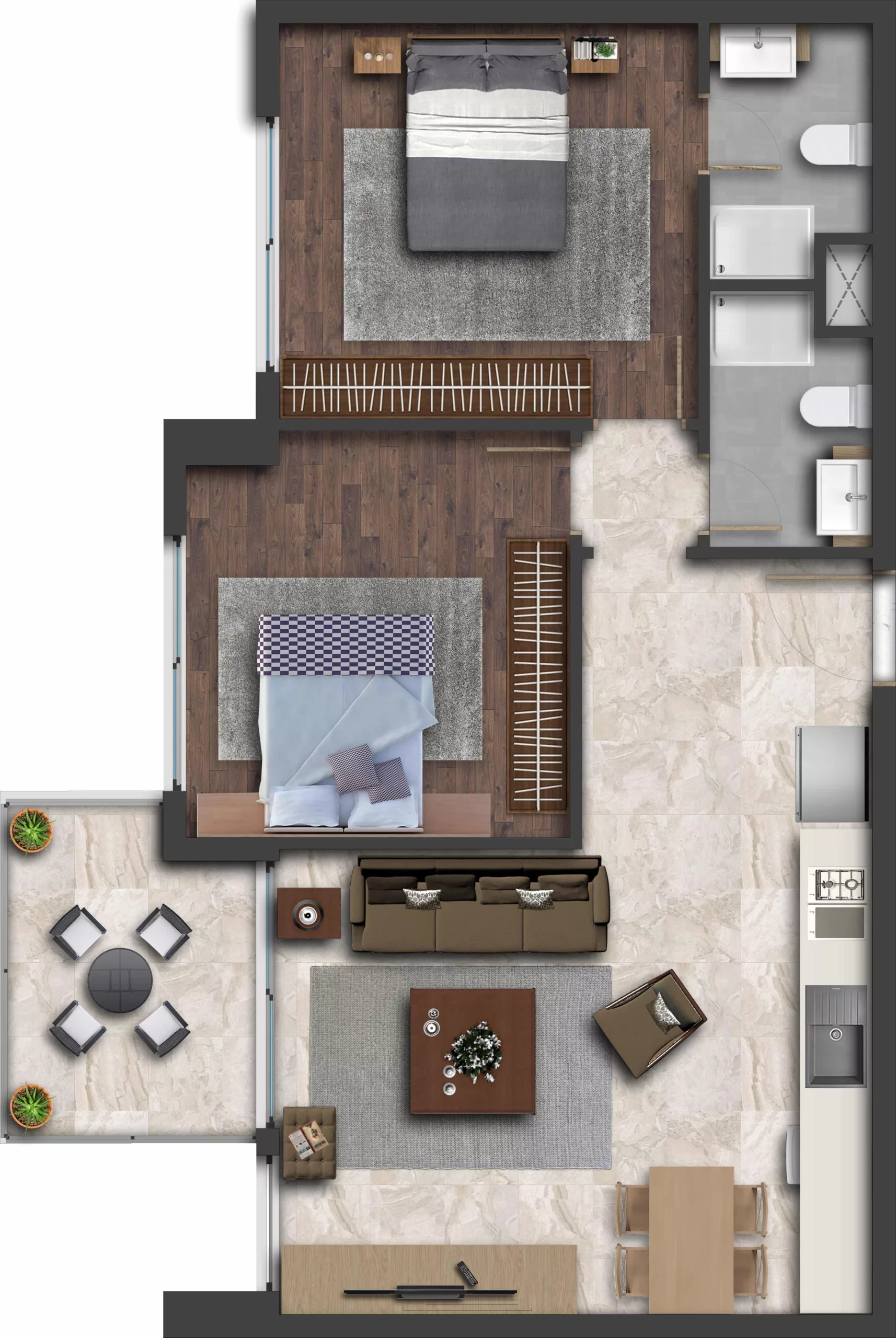 2 bedrooms apartment