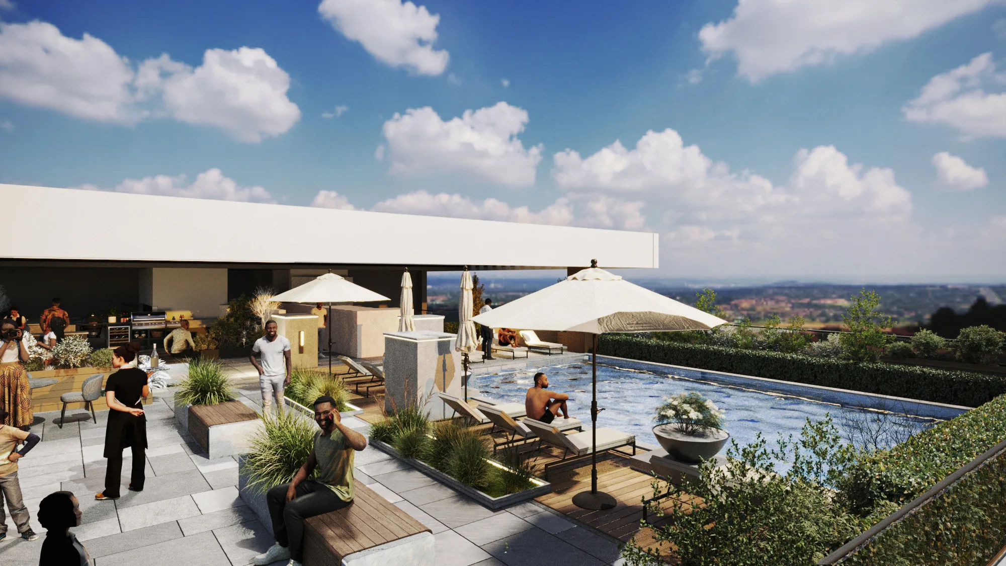rooftop pool and BBQ